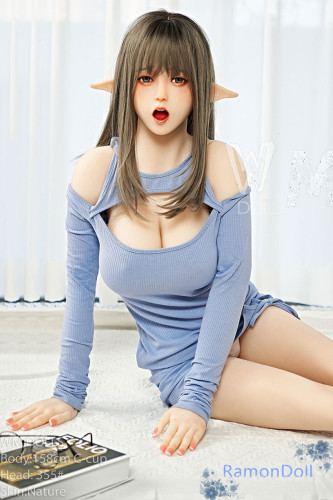 ブルードレス着用 ラブドール WMDOLL 158cm Cカップ #355 エルフ耳 TPE製人形 等身大リアルドールダッチワイフ