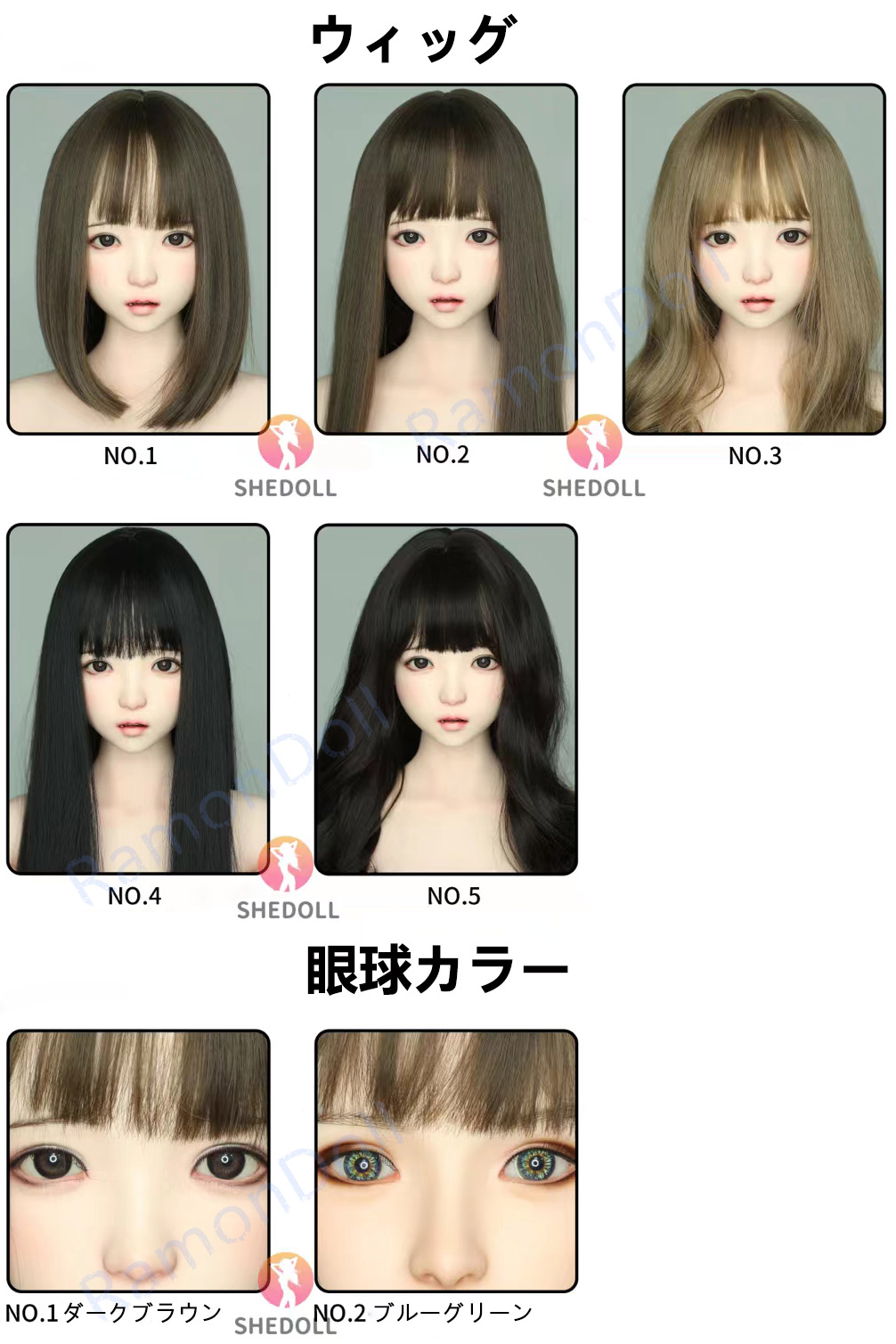 SHEDOLL 洛伊ヘッド 口開閉機構 リアルドール 柔らかシリコンヘッド