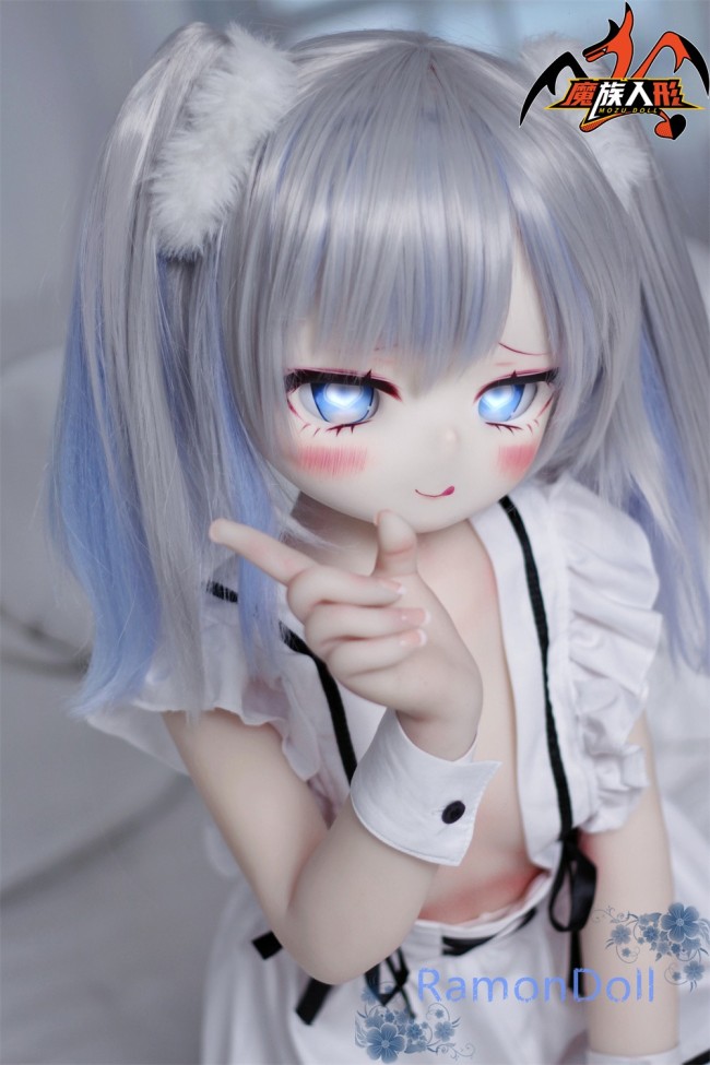 【もう一つの指定ヘッドを無料ゲット可】MOZU Doll 130cm Aカップ 未来ちゃん ソフビ製頭部+TPEボディ 肌色＆眼球色＆メイク＆ウィッグ＆衣装は宣材写真と同じ 小型で軽量化で収納しやい 使いやすい