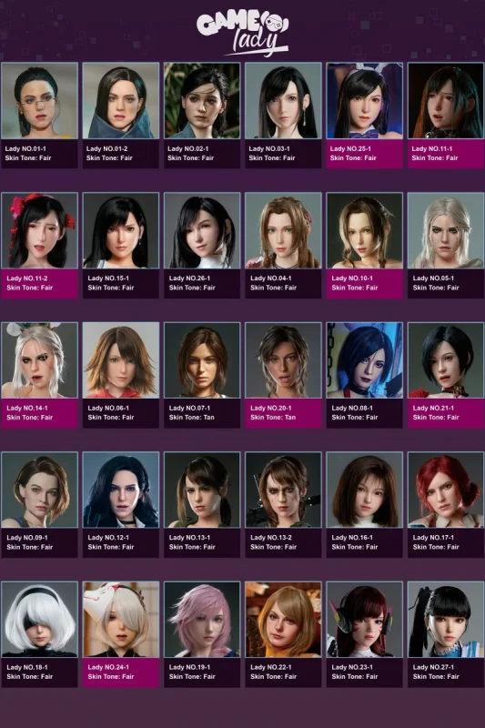 GameLady 頭部のみ フルシリコン製ヘッド Head