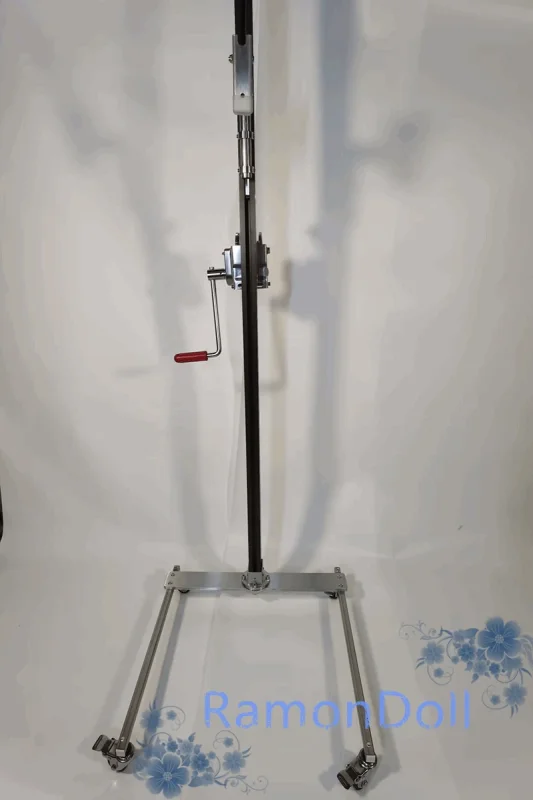 【ドールスタンド最新作 最大耐荷重約90kg】ステンレスとアルミ合金を採用し 手回し式 昇降スタンド