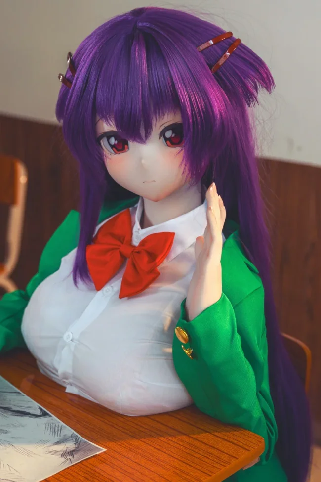 Croissant Doll(羊角社) 魅力的な紫髪リアルドール 155cm Lカップ 千鹤ヘッド 制服系ラブドール 計3式の衣装が無料付属