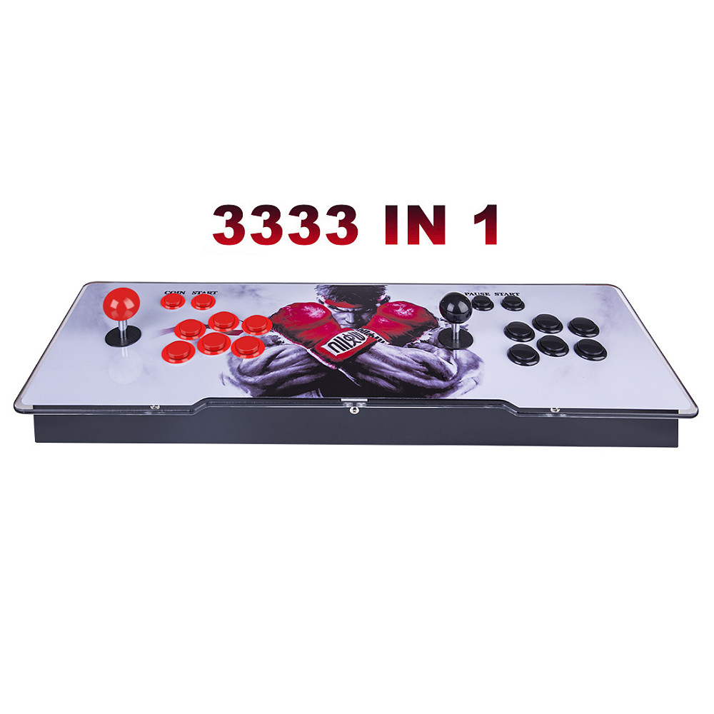 3333 In 1 Video Arcade Games Console Double Stick Home Fight Games Machine With Metal Chassis Black Dragon Version Uk Plug