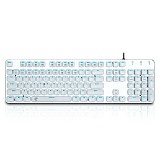 104-Key Gaming Mechanical Keyboard OA Low Profile 9 Backlight Modes High Transparent Crystal Keycaps