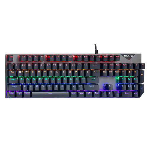 MiLang MK808 Wired Gaming Mechanical Keyboard 104-Key Luminous (Blue Switch)