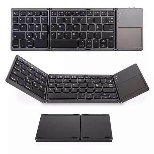 63 Keys Foldable Bluetooth Keyboard Portable Mini Wireless Keyboard with Touchpad