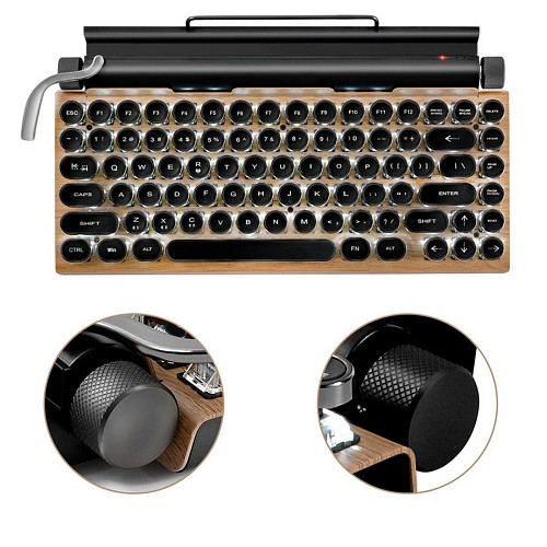 TW1867 83-Key Retro Typewriter Keyboard Mechanical Punk Keycaps Wireless Bluethooth Wired Dual-Mode