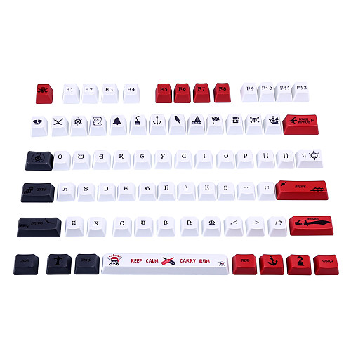 131pcs Pirate Style Keycaps Set OEM Profile PBT Dye-sub for 61/64/87/96/104 Keys Custom Gaming Mechanical Keyboard