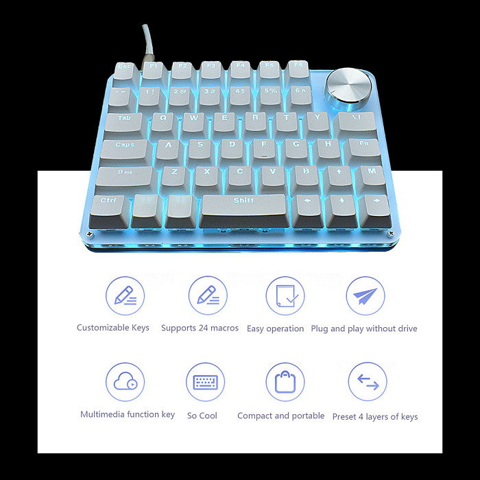 G50 Portable One-Handed Knob Keyboard Macro Fully Programmable Mechanical Keyboard