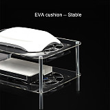 Silent Radiator Cooling Fan Acrylic Multi-layer Rack Double-layer 4 Fans with USB Cable for Router/Set Top Box/Media Box