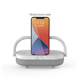 Tabletop Night Light Wireless Charger Bluetooth Speaker Music Lamp with Phone Holder (Built-in lithium Battery Version)