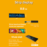 14-Inch 3840x1100 AIDA64 CPU Temperature Monitor Dynamic Display Screen for Computer Case Sub Display - (Dark Brown) Touch Screen Version