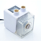 FREEZEMOD 12V Integrated Water Tank Water Pump Ceramic Bearing 450L Flow Water Cooling with Temperature Display - White