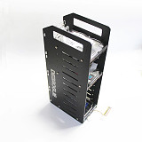 12 Tiers 3.5 Inches Cooling Hard Disk Holder Aluminum Alloy Frame Hard Disk Stand with 4 Fans - Dark Grey