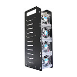12 Tiers 3.5 Inches Cooling Hard Disk Holder Aluminum Alloy Frame Hard Disk Stand with 4 Fans - Dark Grey