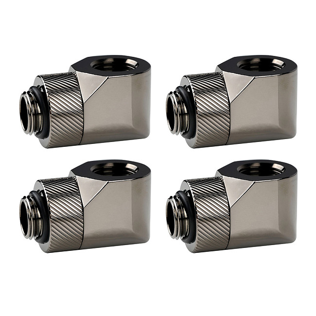 4pcs Computer Host Water Cooling Accessories G1/4 Male to Female 90° Rotating Connector