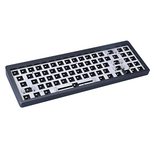 Mechanical Keyboard Kit 71-Key DIY 65% Compact Layout QMK Anodized Aluminum Case Plate Hot-swappable RGB LED Backlighting Type C PCB