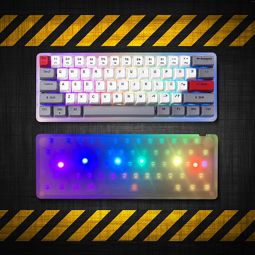 YKL2-61 61-Key Wired Mechanical Keyboard RGB Backlit PBT Keycap CNC Aluminum Case for PC Gamer