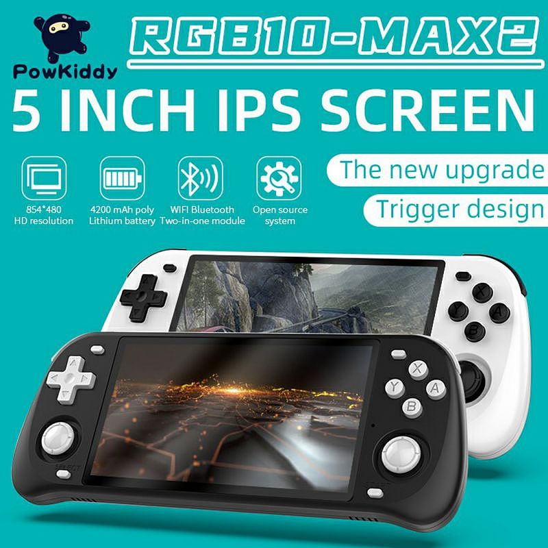 New Powkiddy RGB10 Max 2 Handheld Game Console WiFi 5-inch