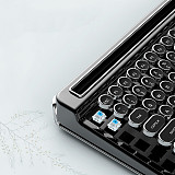 Retro Bluetooth Wireless Dual-mode Mechanical Keyboard 76-key Steampunk Style Blue Switch -  Starry Night Black