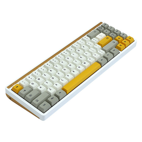 CNC Aluminum Alloy 71 Key Mechanical Keyboard Hot Swap Electrophoresis White Gateron (Yellow Switch)