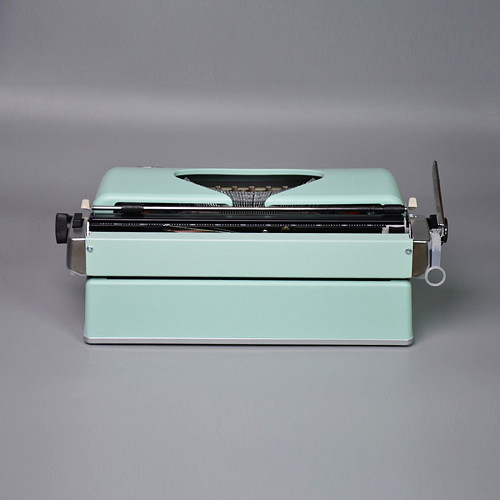 Retro Typewriter with Mechanical Keyboard Nostalgic Style Literary Gift - Mint Green