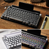 84-Key Retro Typewriter Keyboard Mechanical Punk Keycaps Wireless Bluethooth Wired Dual-Mode