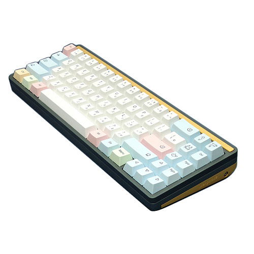 CNC Aluminum Alloy 71 Key Mechanical Keyboard Hot Swap Gun Black Gateron (Yellow Switch)