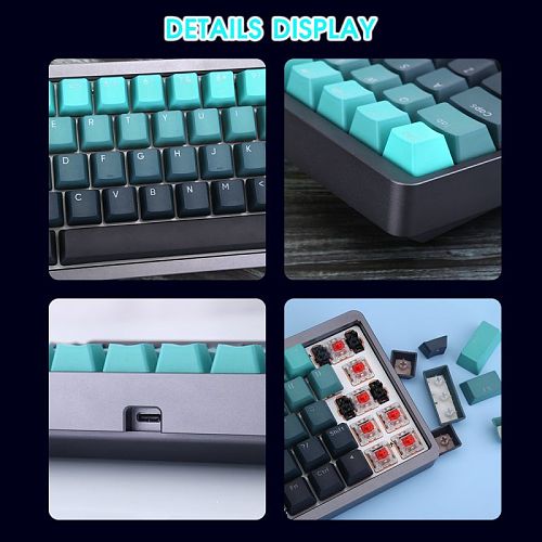 AC064 Mechanical Keyboard Hot-Swappable RGB Backlit Wired Bluetooth 3-Module Graduated Blue Keycaps