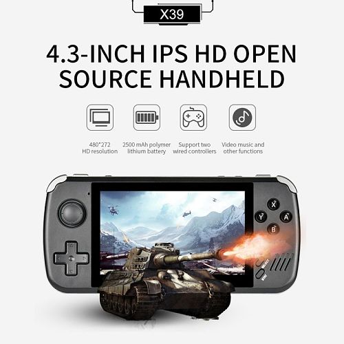 NEW Powkiddy X39 Handheld Game Console 4.3-inch IPS High Definition Large Screen 64G 3500+ Games