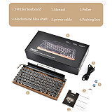 84-Key Retro Typewriter Wired/Bluetooth Mechanical Keyboard Punk Keycaps Standard Gaming Keyboard US QWERTY Layout