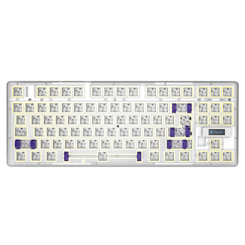 GG86 Wired Single-Mode Hot-Swappable Split Configuration Customized Keyboard Kit Gasket Fog Transparent