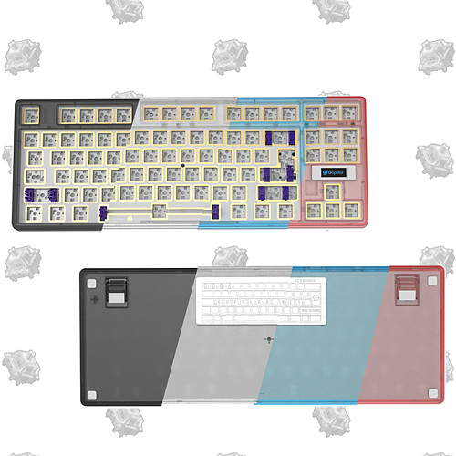 GG86 Wired Single-Mode Hot-Swappable Split Configuration Customized Keyboard Kit Gasket Fog Transparent