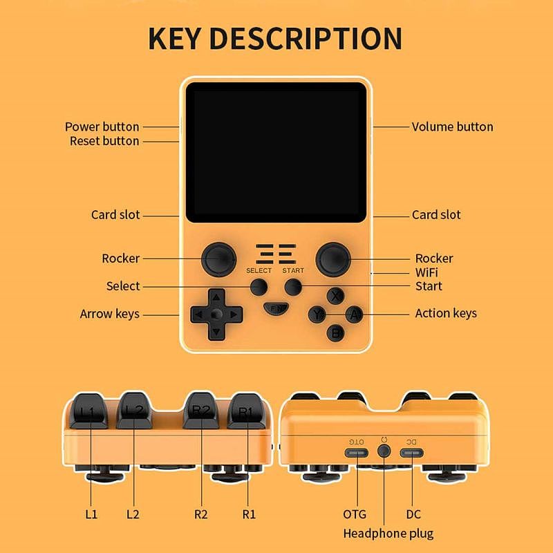 NEW Powkiddy RGB20S Handheld Retro Console with Builtin Games