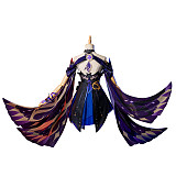 Genshin Impact Cosplay Costume Keqing Neon Dress Opulent Splendor Cartoon Game Character Uniform Dress Up Set