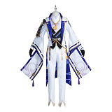 Genshin Impact Kamisato Ayato Cosplay Costume Game Character Uniform Dress Outfit with Long-hair Tail