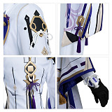 Genshin Impact Kamisato Ayato Cosplay Costume Game Character Uniform Dress Outfit with Long-hair Tail