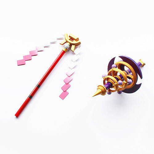 50CM Genshin Impact BaChongShenZi Paper Charms Weapon Staff Cosplay Prop