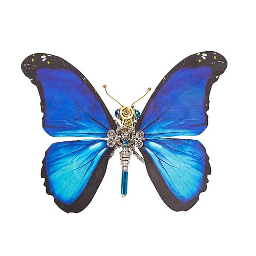 Steampunk 3D Metal Morpho Menelaus Starry Butterfly Model DIY Kits (150PCS+)