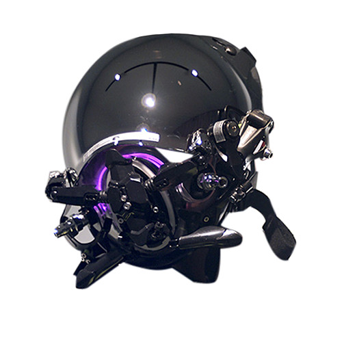 Future Punk Tech Helmet Halloween Cosplay Mask Costume Headwear with Light (Black)