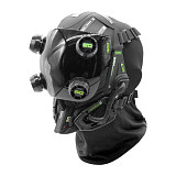 Future Punk Tech Helmet Halloween Cosplay Mask Costume Headwear with Light for Men