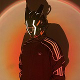 Future Punk Helmet Mask LED Lights Cosplay Costume Props for Men (Orange-Yellow)