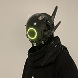 Future Punk Helmet Halloween Cosplay Mask Costume Headwear with LED Lights for Men (Colorful)