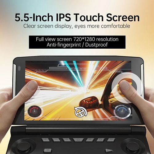 Powkiddy X18S Handheld Game Console L3+R3 Function Android 11 Touching Screen 5.5-inch (Upgraded Version Black)