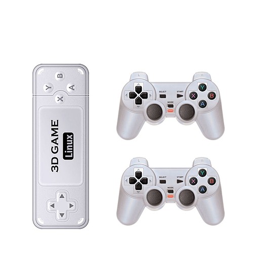 NEW Powkiddy Y6 Game Stick 10K+ Games HD 4K 2-Player Wireless Controllers Combo