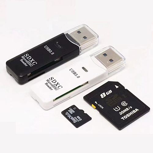 USB 3.0 Card Reader 2-in-1 High-Speed Card Reader for Mobile Phone/TF/Camera/SD