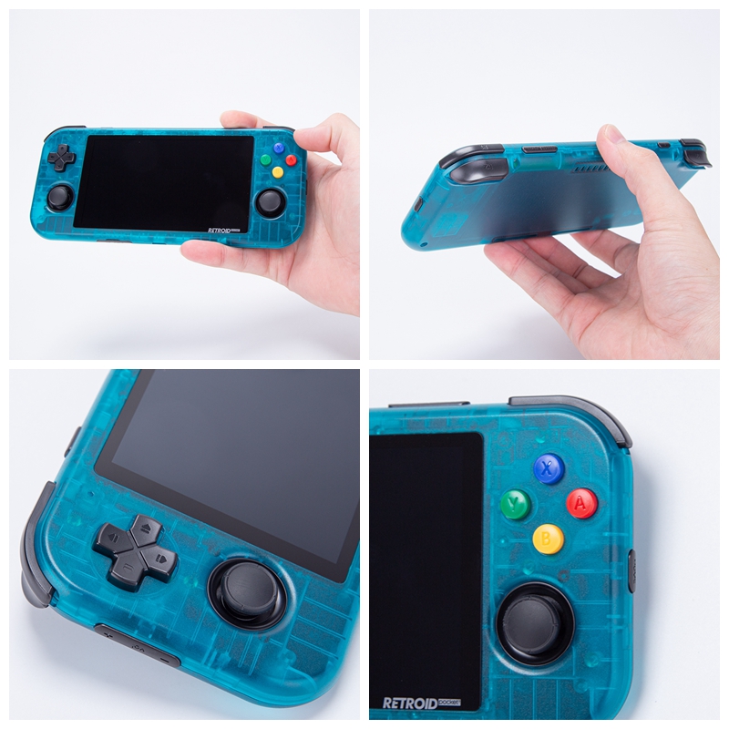 RETROID pocket 3プラス ClearBlue【グリップ付き】 Clear Blue RP3+, with each official grip, under different