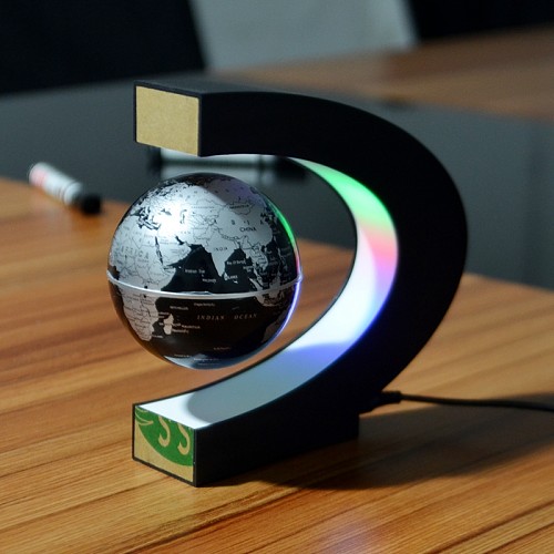 C Shape Globe Magnetic Levitation Rotation with LED Lights