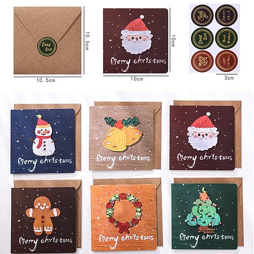 6pcs Christmas Cards for Christmas /Birthday /Anniversary /Wedding /Video Game Party Favors /Gamer Party Supplies & Decorations