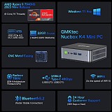 GMKtec NucBox K4 Gaming Mini PC Computer 7940HS 32GB + 1TB